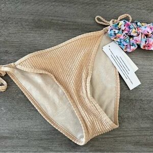 Beige Textured Bikini Bottom